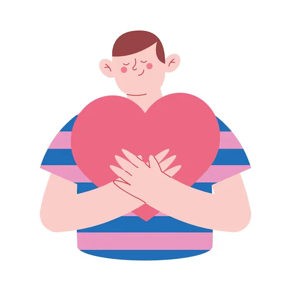 하트를 끌어안은 사람